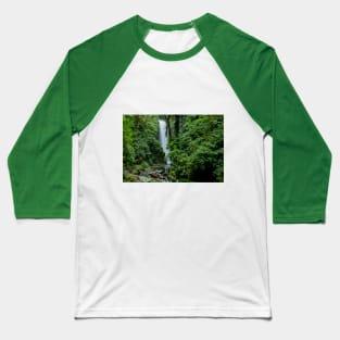 Costa Rica Waterfall Rainforest Baseball T-Shirt